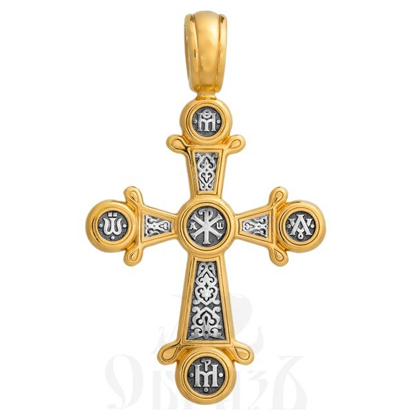 крест «хризма», серебро 925 проба с золочением (арт. 101.048)