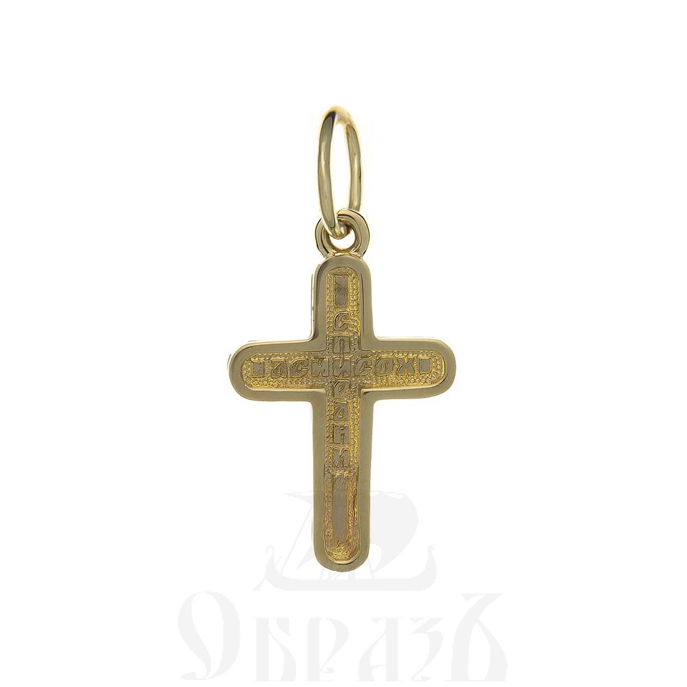 золотой крест с молитвой "спаси и сохрани", 585 проба желтого и белого цвета (арт. п10170-з5жб)