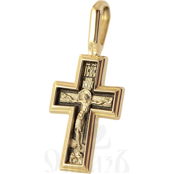 крест с молитвой честному кресту «да воскреснет бог», золото 585 проба желтое (арт. 201.472)