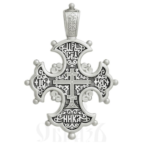 крест «процвете древо креста», золото 585 проба белое (арт. 201.057-3)