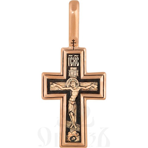 крест с молитвой честному кресту «да воскреснет бог», золото 585 проба красное (арт. 201.472-1)