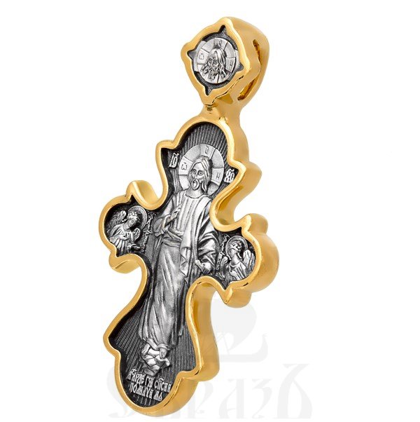 крест «господь вседержитель. икона божией матери «троеручица», серебро 925 проба с золочением (арт. 101.204)