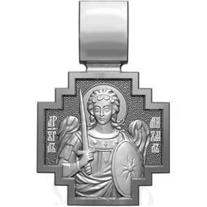 нательная икона св. преподобный антоний печерский, серебро 925 проба с платинированием (арт. 06.055р)